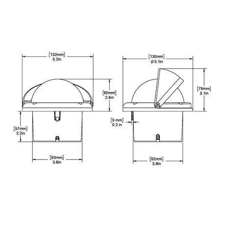 Ritchie HF743W Helmsman Compass  Flush Mount  White HF743W