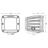 RIGID Industries DSeries LED SAE Fog Beam  YellowWhite  Set of 2 50482