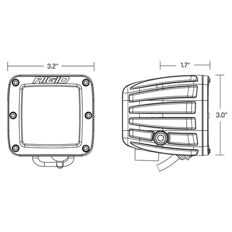 RIGID Industries DSeries LED SAE Fog Beam  YellowWhite  Set of 2 50482