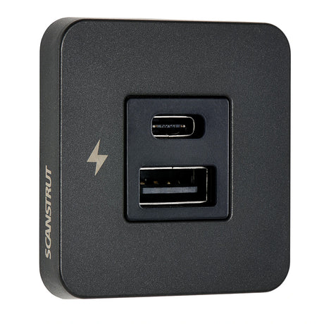 Scanstrut TILE USBAUSBC Interior Charging Socket  1224V  Black Bezel SCTILE10