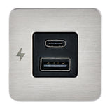 Scanstrut TILE USBAUSBC Interior Charging Socket  1224V  Stainless Steel Bezel SCTILE11