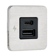 Scanstrut TILE USBAUSBC Interior Charging Socket  1224V  Stainless Steel Bezel SCTILE11