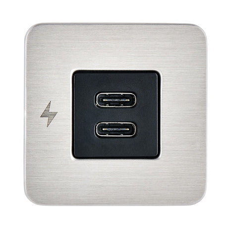 Scanstrut TILE USBC Interior Charging Socket  1224V  Stainless Steel Bezel SCTILE21