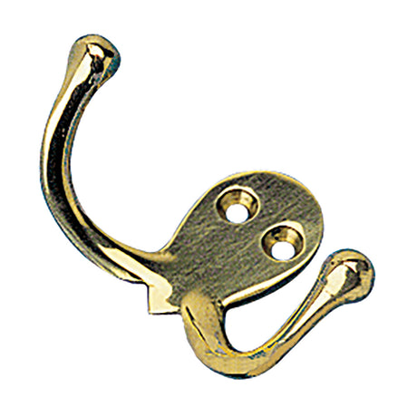 SeaDog Double Coat Hook  Cast Brass 6715101