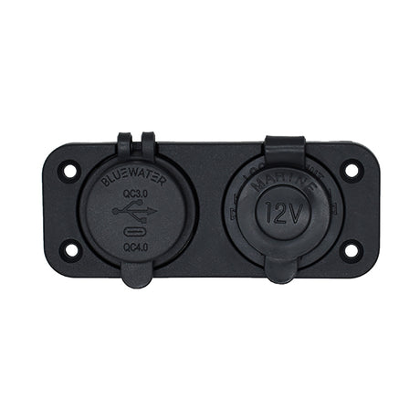 Bluewater Dual USBUSBC 12V Combo Receptacle wPlate 30004011