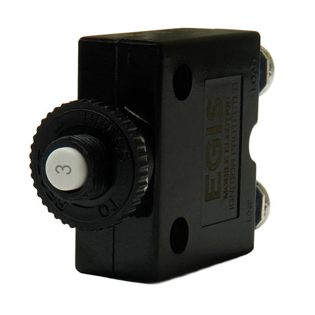 Egis 3A Push Button Panel Mount Circuit Breaker  Screw Terminals 471003