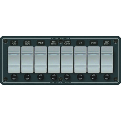 Blue Sea 8261 Waterproof Panel 8 Position  Slate Grey 8261
