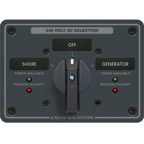 Blue Sea 8363 AC Rotary Switch Panel 65 Ampere 2 Positions  OFF 3 Pole 8363