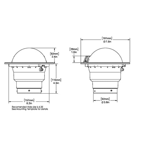 Ritchie FB500 Globemaster Compass  Flush Mount  Black  12V  5 Degree Card FB500