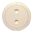Beckson 6 Smooth Center ScrewOut Deck Plate  Beige DP60N
