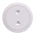 Beckson 6 Smooth Center ScrewOut Deck Plate  White DP60W
