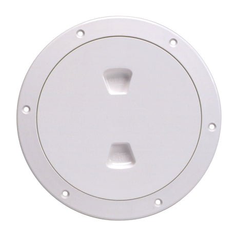 Beckson 6 Smooth Center ScrewOut Deck Plate  White DP60W