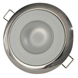 Lumitec Mirage  Flush Mount Down Light  Glass FinishPolished SS Bezel  2Color WhiteBlue Dimming 113111