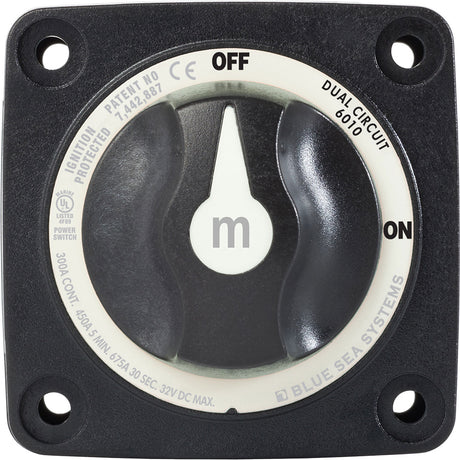 Blue Sea 6010200 Battery Switch Dual Circuit  Black 6010200