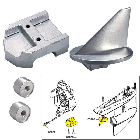 Tecnoseal Anode Kit wHardware  Mercury Alpha 1 Gen 1  Aluminum 20800AL