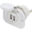 Blue Sea 12V DC Dual USB Charger Socket  White 1016200