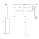 TACO Deluxe Trident Rod Holder Cluster Straight F310780BXY1