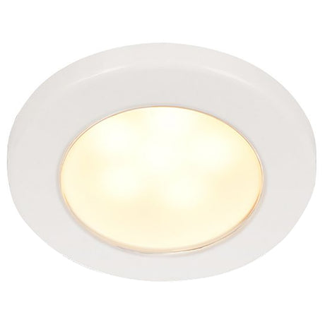 Hella Marine EuroLED 75 3 Round Screw Mount Down Light  Warm White LED  White Plastic Rim  12V 958109011