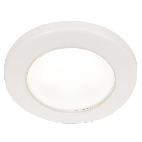 Hella Marine EuroLED 75 3 Round Screw Mount Down Light  White LED  White Plastic Rim  12V 958110011