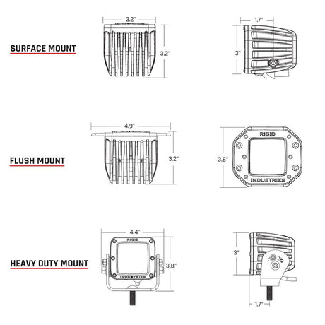 RIGID Industries DSeries PRO HybridSpot LED  Pair  White 602213