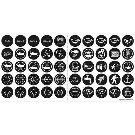 Blue Sea 4230 Push Button Switch Label Kit 4230