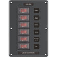 Blue Sea 4322 Circuit Breaker Switch Panel 6 Position  Gray 4322