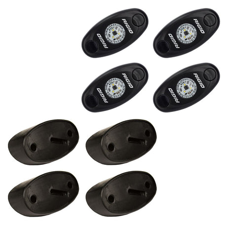RIGID Industries ASeries Rock Light Kit  4 Amber Lights  Black 400243