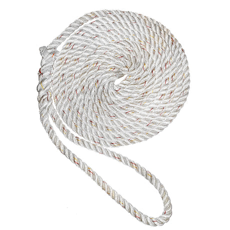 New England Ropes 12 Premium 3Strand Dock Line  White wTracer  35 C60501600035