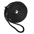 New England Ropes 12 Premium 3Strand Dock Line  Black  35 C60541600035
