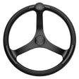 Schmitt Marine Primus Wheel 135 Black 34 Tapered Shaft wKnob Finger Grips  Black Powder Coat 742132BFGK