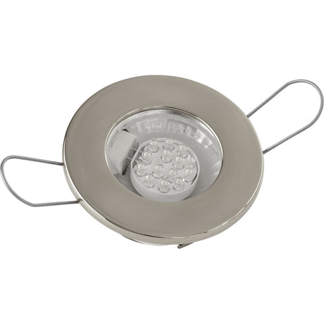 SeaDog LED Overhead Light  Brushed Finish  60 Lumens  Clear Lens  Stamped 304 Stainless Steel 4042303