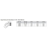 Viega ProPress  212  45 Copper Elbow  StreetPress Connection  Smart Connect Technology 20668