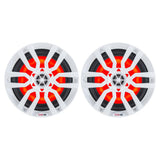 DS18 HYDRO 65 2Way Marine Speakers wRGB LED Lights 300W  White NXL6