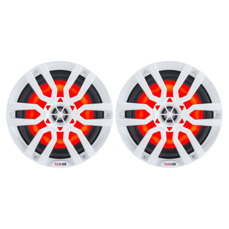 DS18 HYDRO 65 2Way Marine Speakers wRGB LED Lights 300W  White NXL6