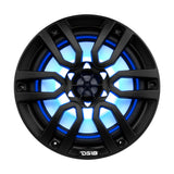 DS18 HYDRO 8 2Way Marine Speakers wRGB LED Lights 375W  Matte Black NXL8BK