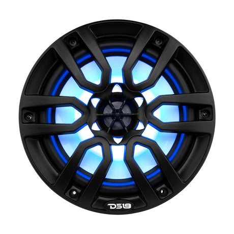 DS18 HYDRO 8 2Way Marine Speakers wRGB LED Lights 375W  Matte Black NXL8BK