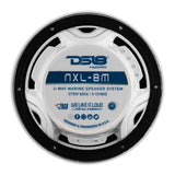 DS18 New Edition HYDRO 8 2Way Marine Speakers wRGB LED Lighting 375W  White  NXL8MWH