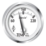 Faria Newport SS 2 Cylinder Head Temperature Gauge wSender  60 to 220 F 25011