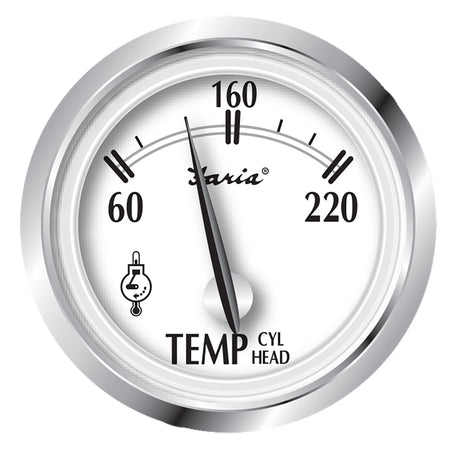 Faria Newport SS 2 Cylinder Head Temperature Gauge wSender  60 to 220 F 25011