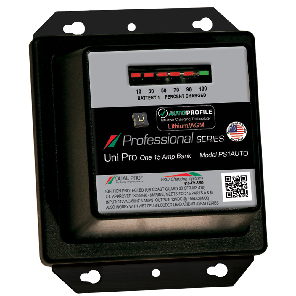 Dual Pro PS1 Auto 15A  1Bank LithiumAGM Battery Charger PS1AUTO