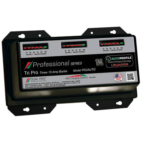 Dual Pro PS3 Auto 15A  3Bank LithiumAGM Battery Charger PS3AUTO