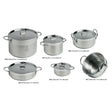 Marine Business Kitchen Cookware Pan Set SelfContaining  Stainless Steel  Set of 8 20001