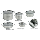 Marine Business Kitchen Cookware Pan Set SelfContaining  Stainless Steel  Set of 8 20001