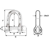 Wichard SelfLocking D Shackle  Diameter 4mm  532 01201