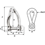 Wichard SelfLocking Twisted Shackle  Diameter 6mm  14 01223
