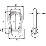 Wichard SelfLocking Bow Shackle  Diameter 6mm  14 01243