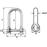 Wichard SelfLocking Large Shackle  Diameter 5mm  316 01262