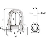 Wichard Captive Pin D Shackle  Diameter 4mm  532 01401