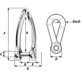 Wichard Captive Pin Twisted Shackle  Diameter 5mm  316 01422