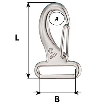 Wichard Webbing Snap Hook  30mm  Length 60mm 02284